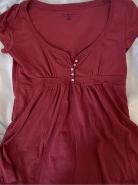 Brandy Melville Short Sleeve Baby Doll Button Up